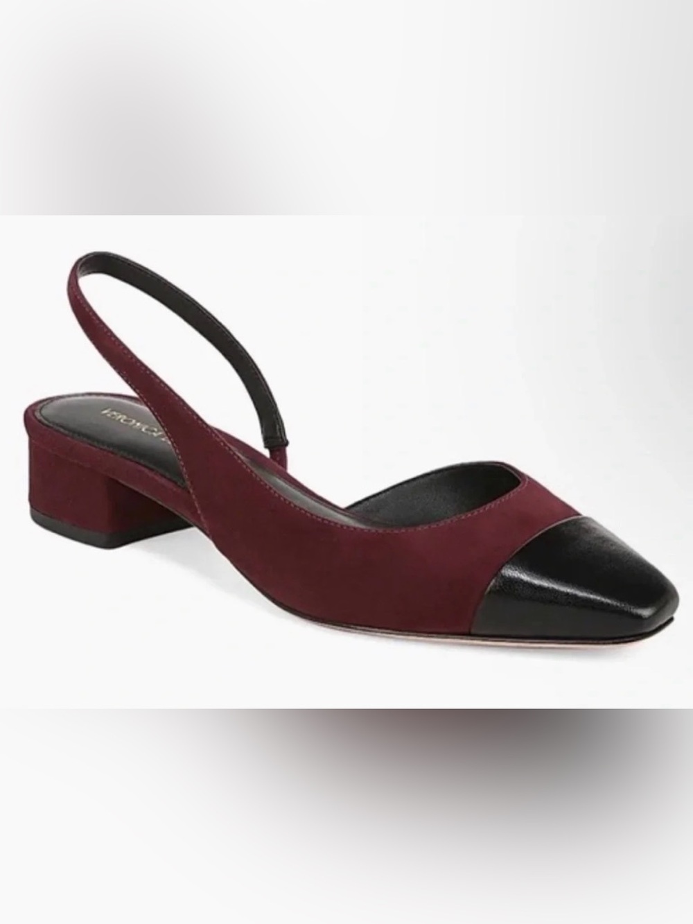 Veronica Beard Cecile Suede Colorblock Pattern Slingback Flats, sz 8.5
